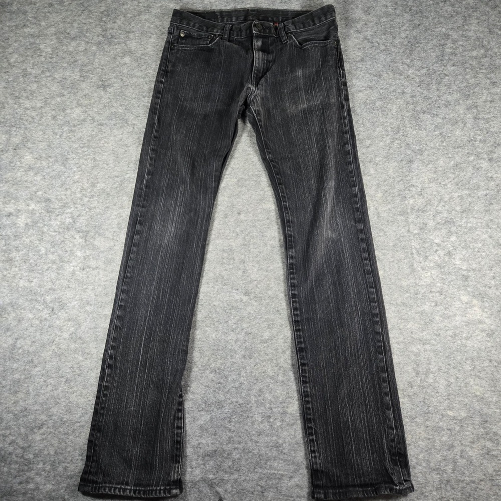 Y2K Uniqlo Mens Black S-001 Slim‎ Fit Jeans 31